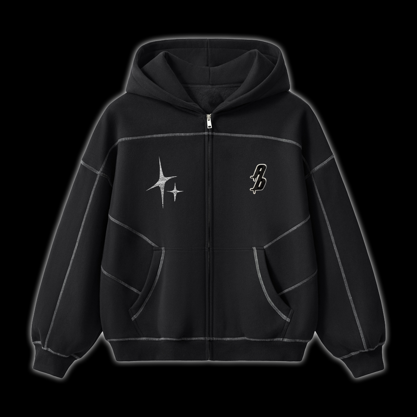 Abnormal Hoodie - Black Contrast Stitch