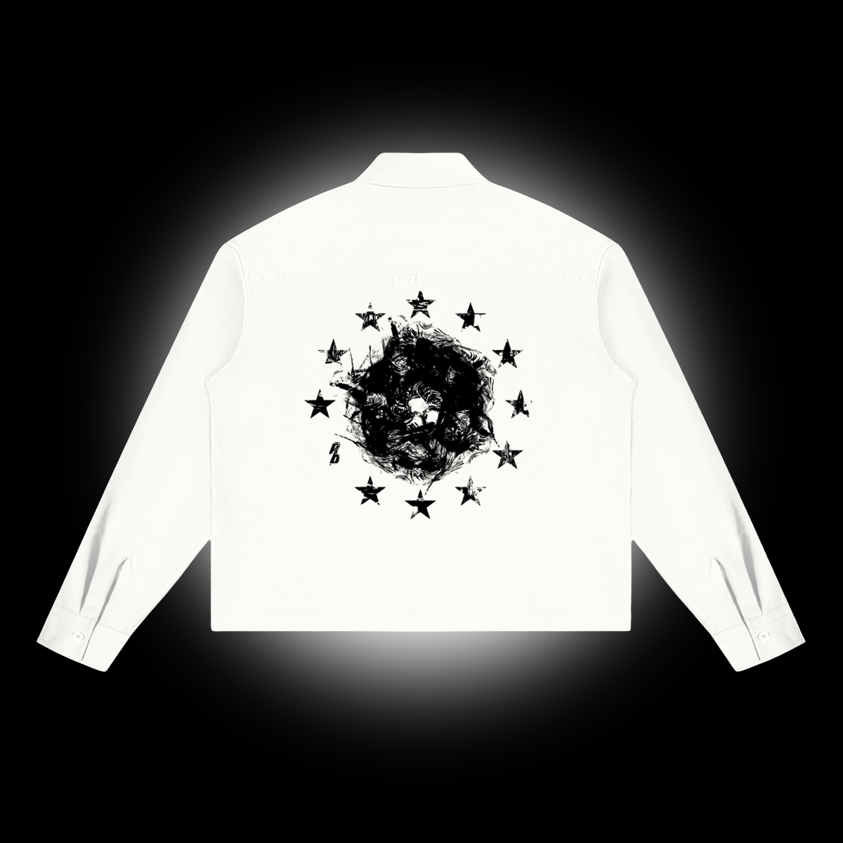 White Boxy Abnormal Long Sleeve Shirt